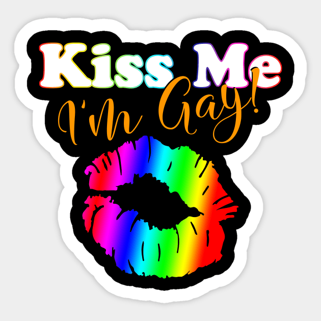 Kiss Me I'm Gay Sticker by LittleBean